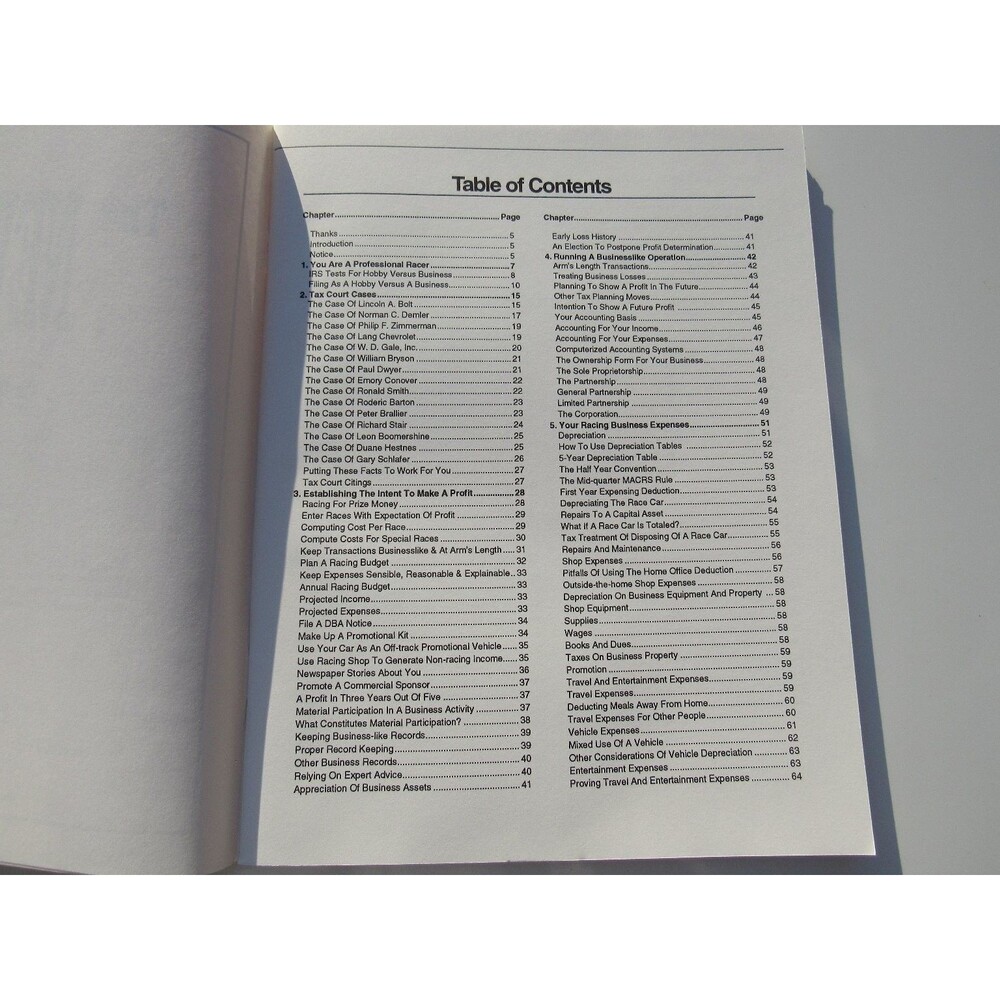 The NEW Racer's Tax Guide Steve Smith 1994 Racing Tax Benefits Business Auto - Picture 4 of 9